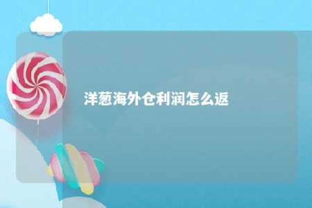 洋葱海外仓利润怎么返 洋葱海外仓是一个怎么样的平台?(转载)