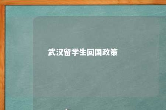 武汉留学生回国政策