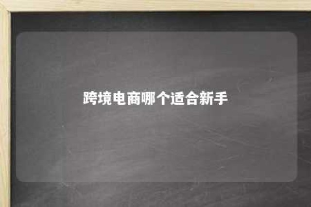 跨境电商哪个适合新手 跨境电商适合新手的平台