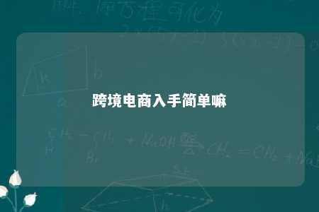 跨境电商入手简单嘛